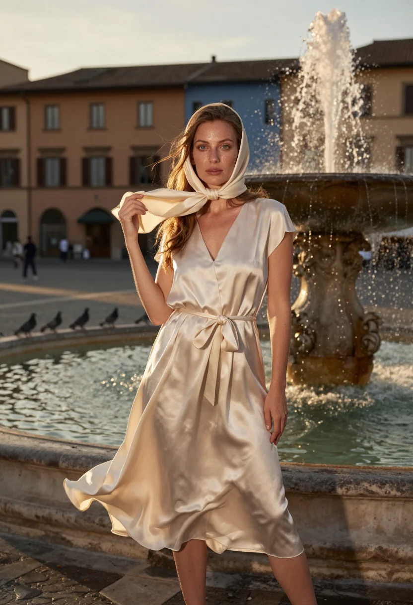 AI dolce vita sample — portrait of a woman, three-quarter-length portrait of a West