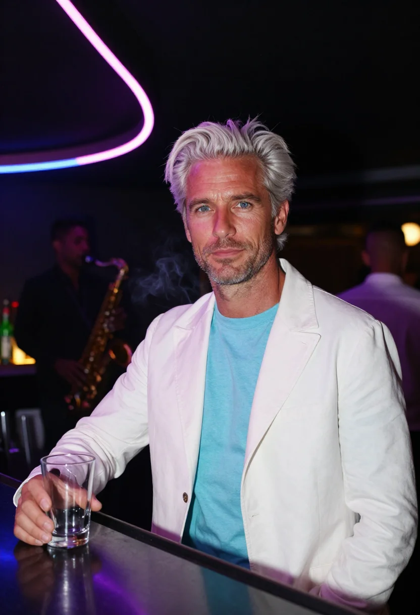 AI don johnson miami vice sample — portrait of a man, close half-length portrait of a Western-E