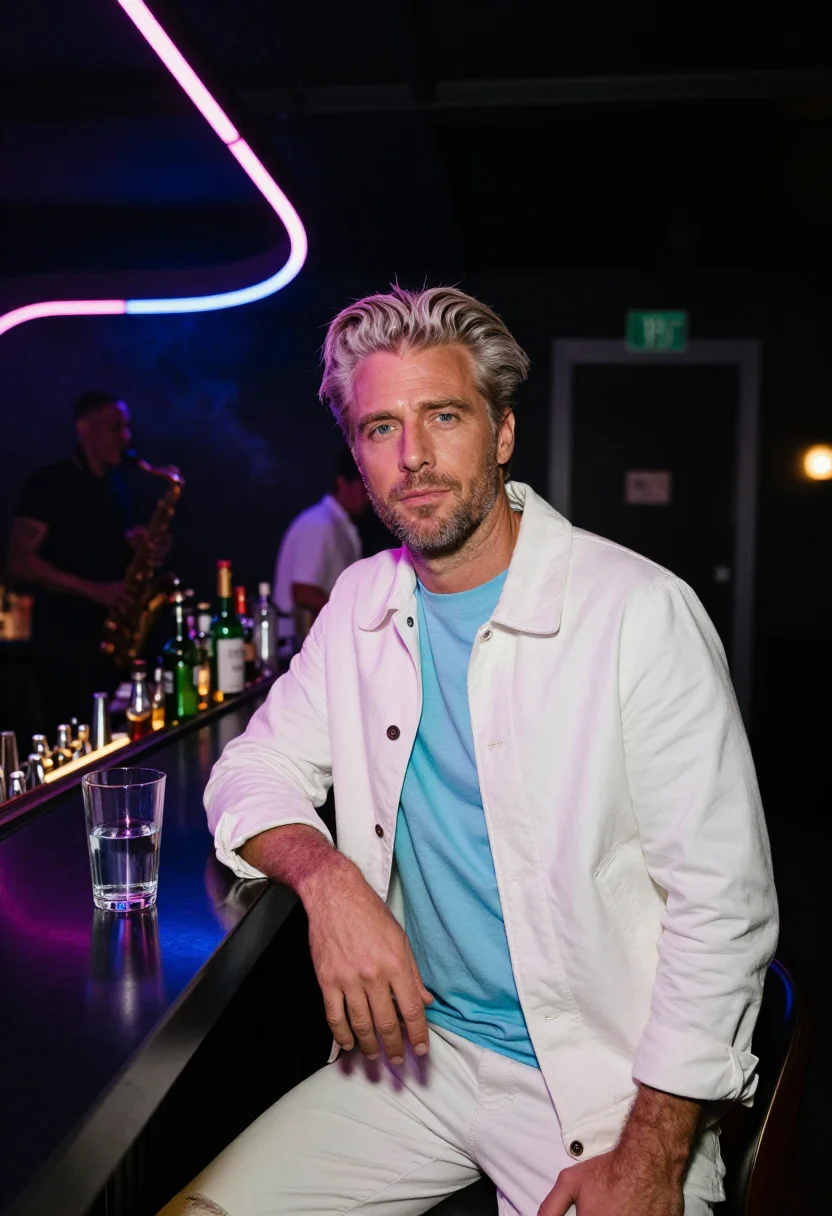 AI don johnson miami vice sample — portrait of a man, three-quarter-length portrait of a Wester
