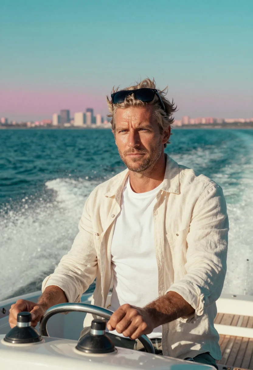 AI don johnson miami vice sample — portrait of a man, half-length portrait of a Western-Europea