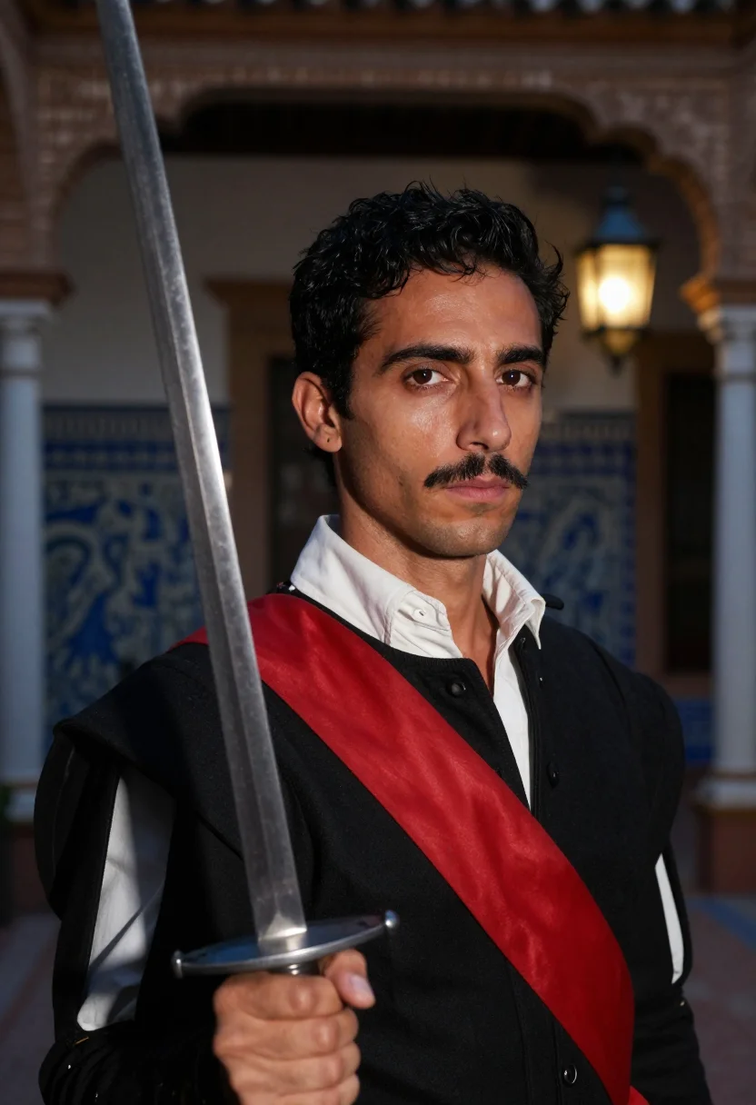 AI don juan tenorio sample — portrait of a man, close portrait of a Spanish man in his th