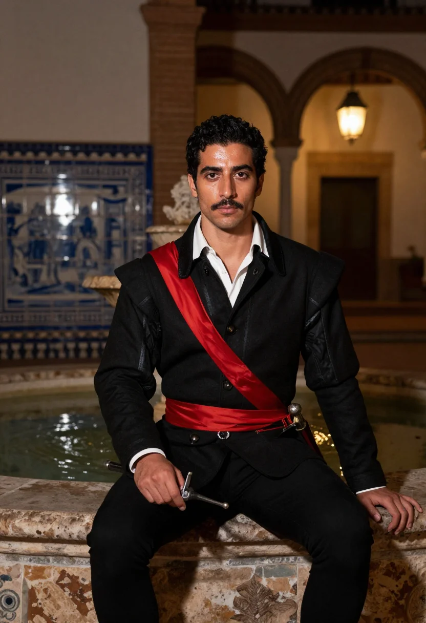AI don juan tenorio sample — portrait of a man, half-length portrait of a Spanish man in
