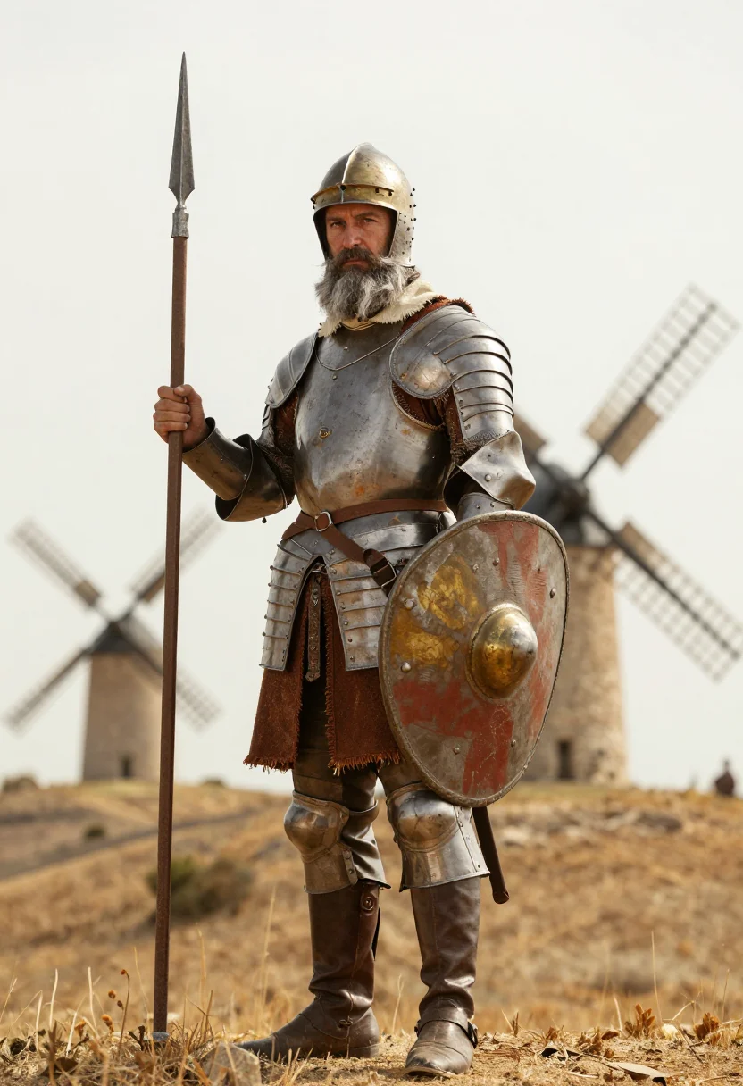 AI don quixote sample — portrait of a man, three-quarter-length portrait of a Wester