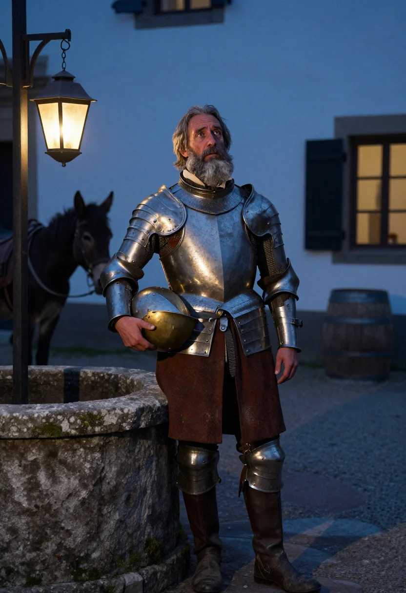 AI don quixote sample — portrait of a man, three-quarter-length portrait of a Wester