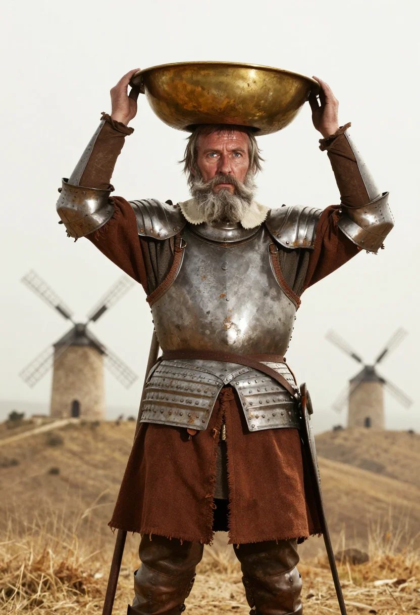 AI don quixote sample — portrait of a man, close head-and-chest portrait of a Wester