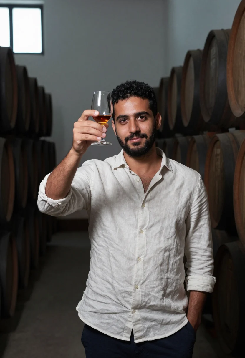 AI douro terraces sample — portrait of a man, chest-up three-quarter portrait of a Port