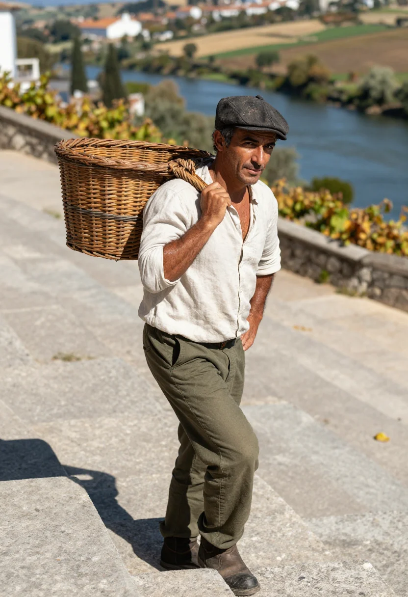 AI douro terraces sample — portrait of a man, three-quarter-length portrait of a Portug