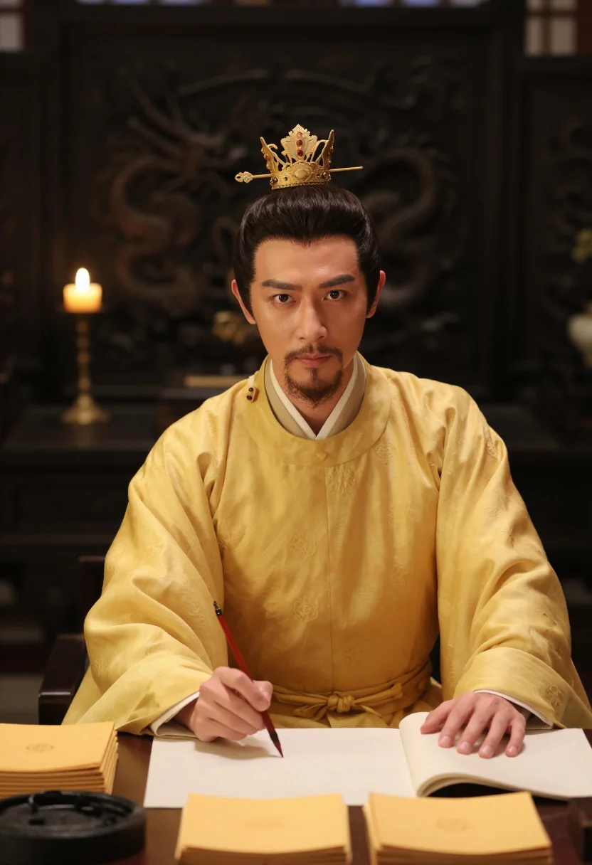 AI dragon robe sample — portrait of a man, three-quarter-length portrait of an East-