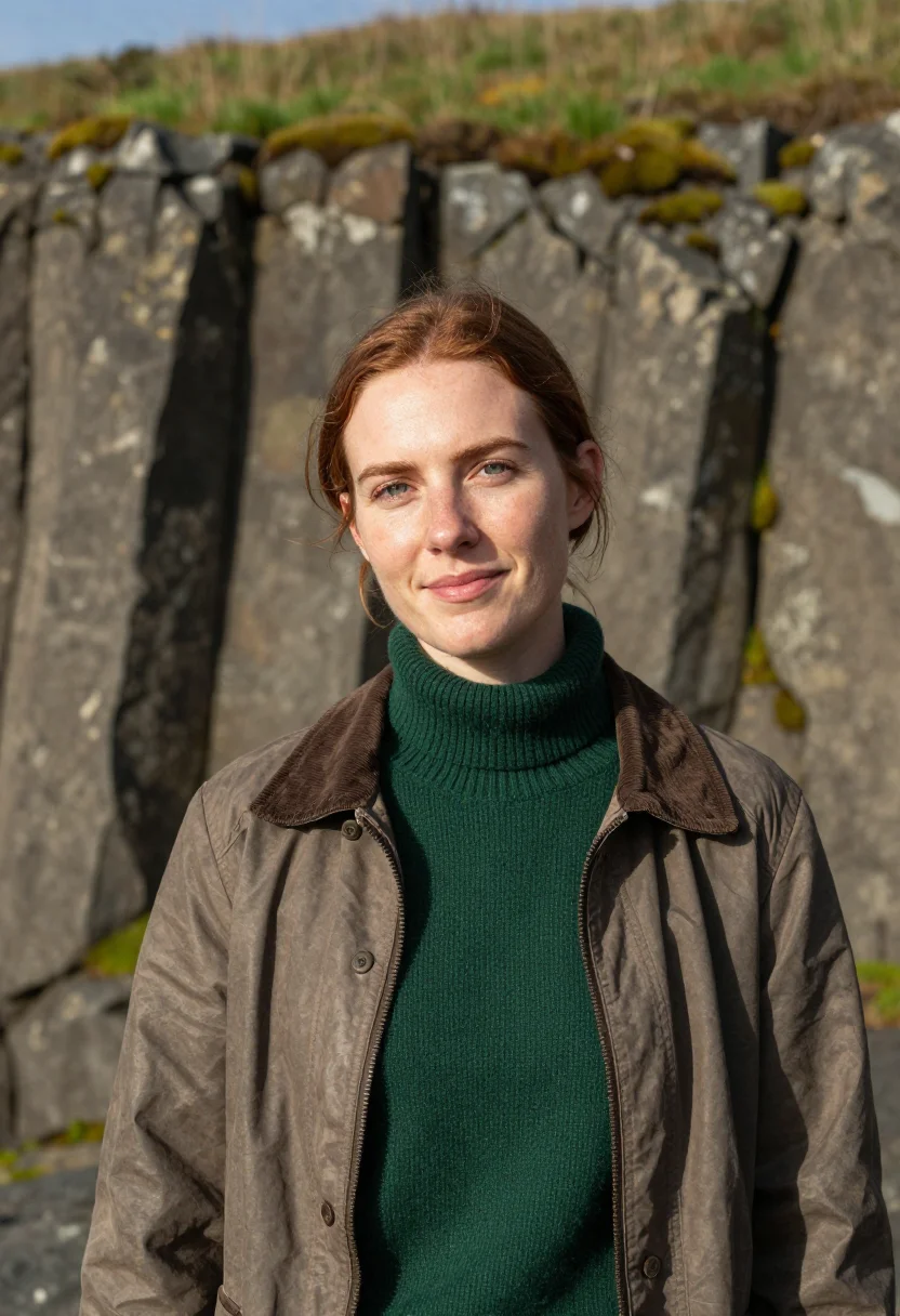 AI drakensberg ecologist amphitheatre basalt green sample — portrait of a woman, a white South African ecologist in her