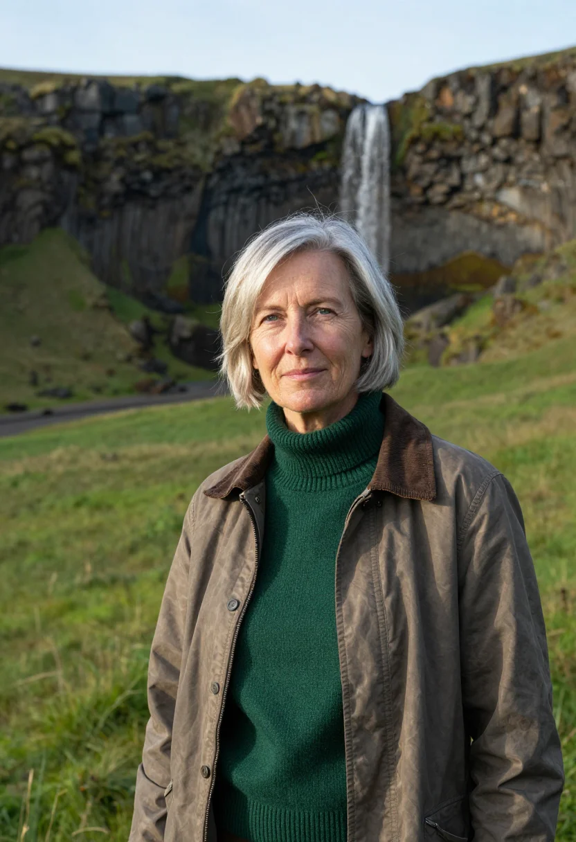 AI drakensberg ecologist amphitheatre basalt green sample — portrait of a woman, a white South African ecologist in her