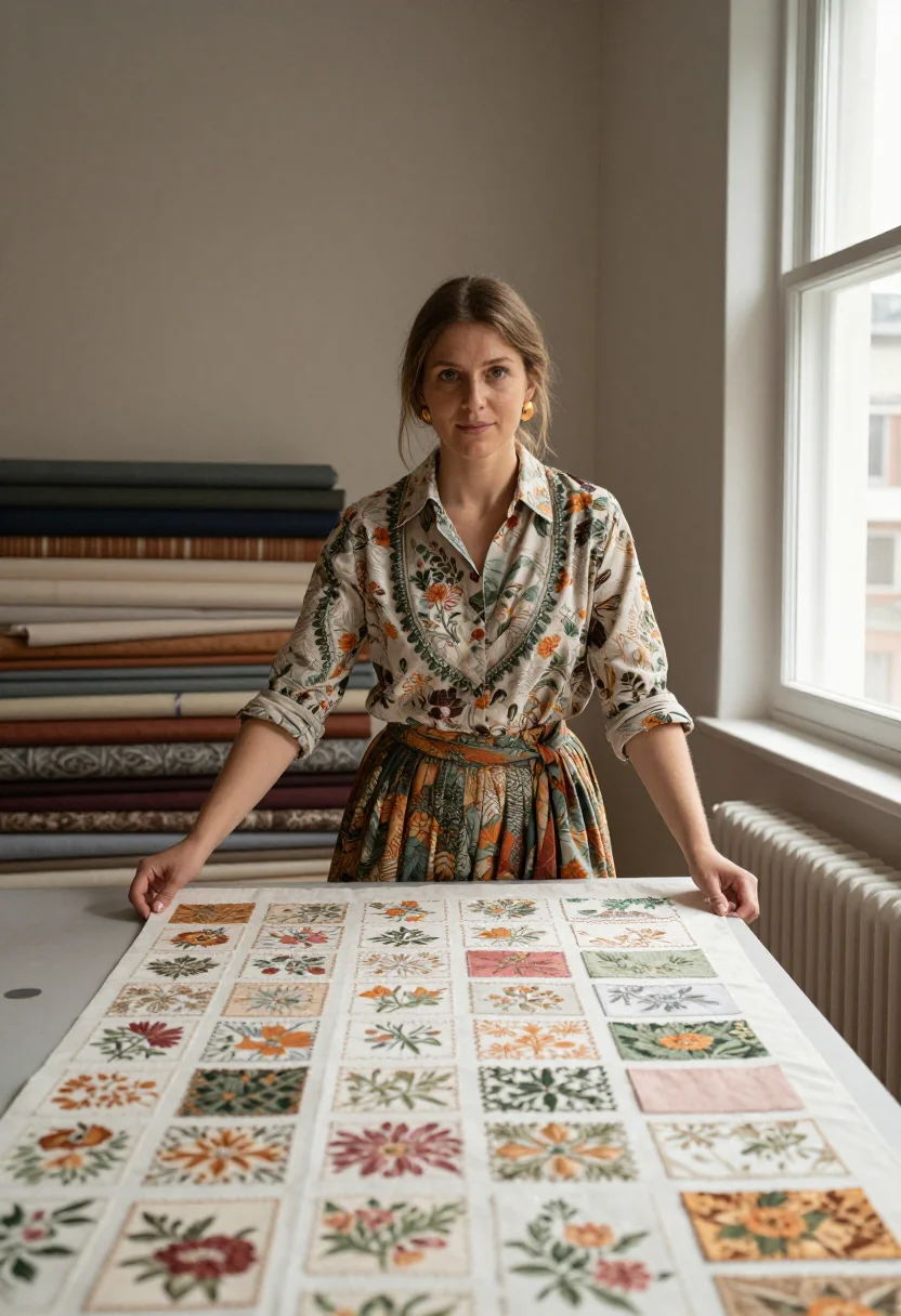 AI dries van noten sample — portrait of a woman, half-length wide portrait of a Western-