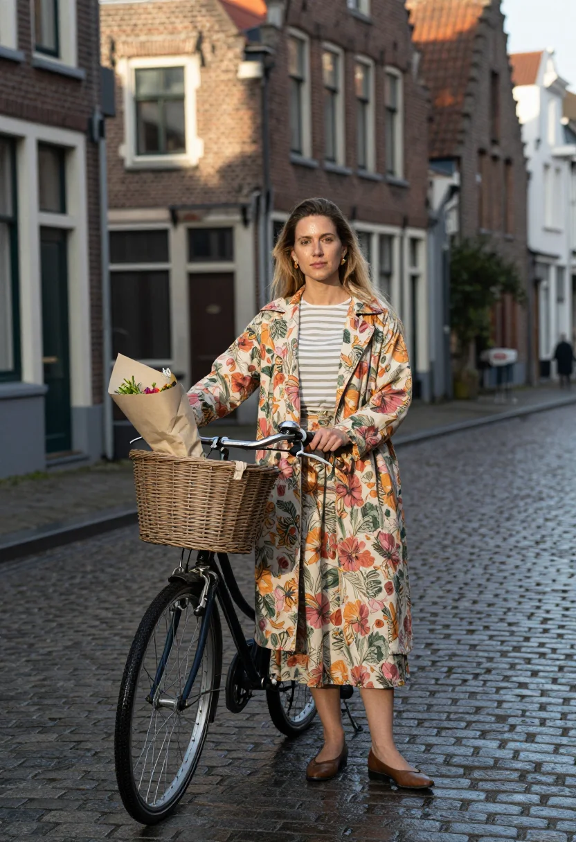 AI dries van noten sample — portrait of a woman, full-length portrait of a Western-Europ
