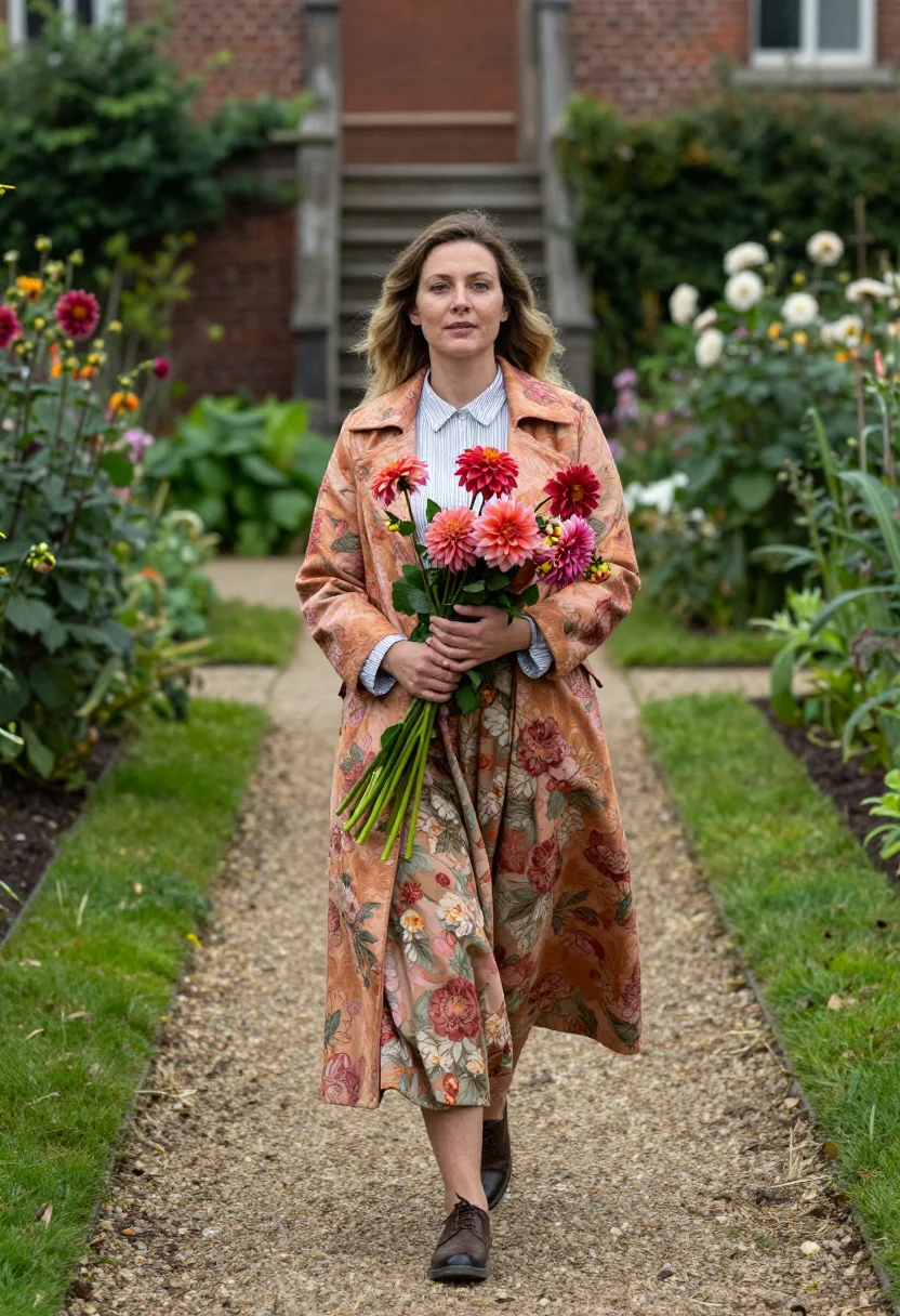AI dries van noten sample — portrait of a woman, half-length portrait of a Western-Europ