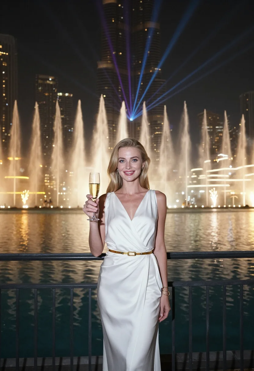 AI dubai burj nye sample — portrait of a woman, half-length frontal portrait of a Russi