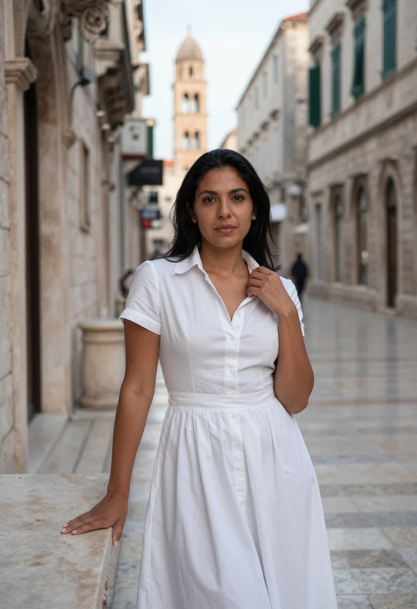 AI dubrovnik sample — portrait of a woman, half-length portrait of a Latin-America