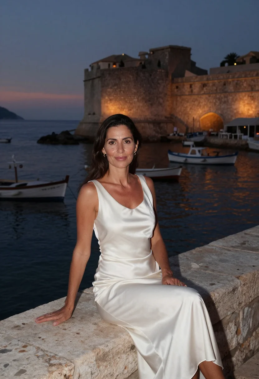 AI dubrovnik sample — portrait of a woman, seated three-quarter portrait of a West