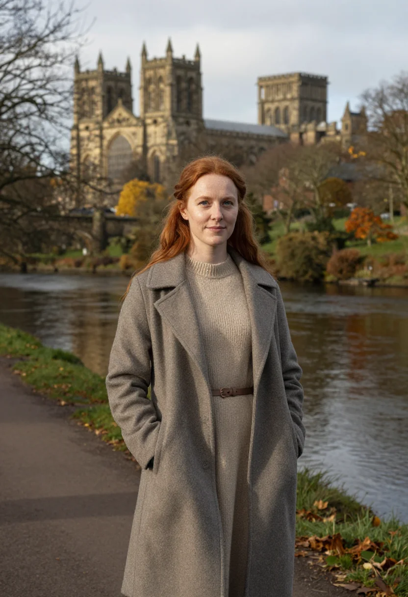 AI durham cathedral historian norman stone sample — portrait of a woman, a historian in her thirties of Scottish