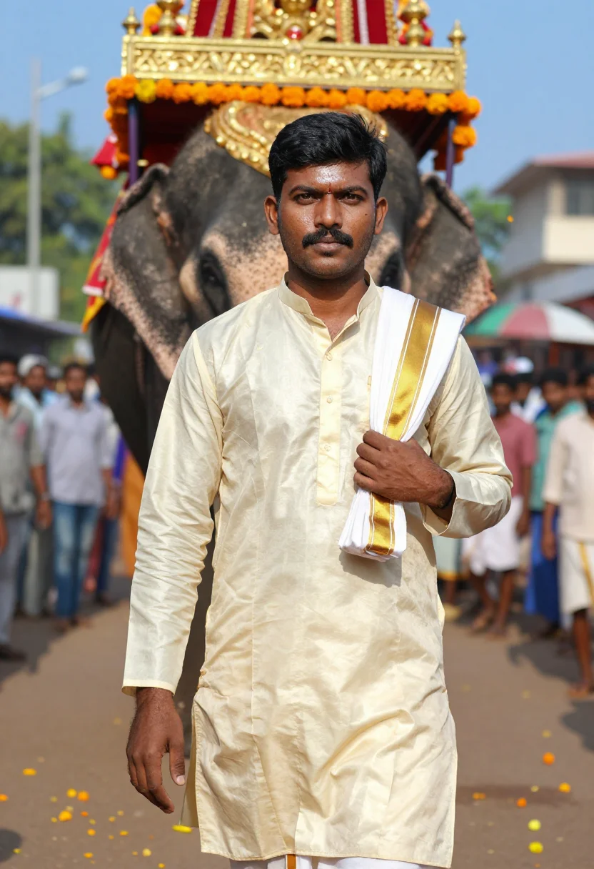 AI dussehra mysore sample — portrait of a man, three-quarter-length portrait of a South-