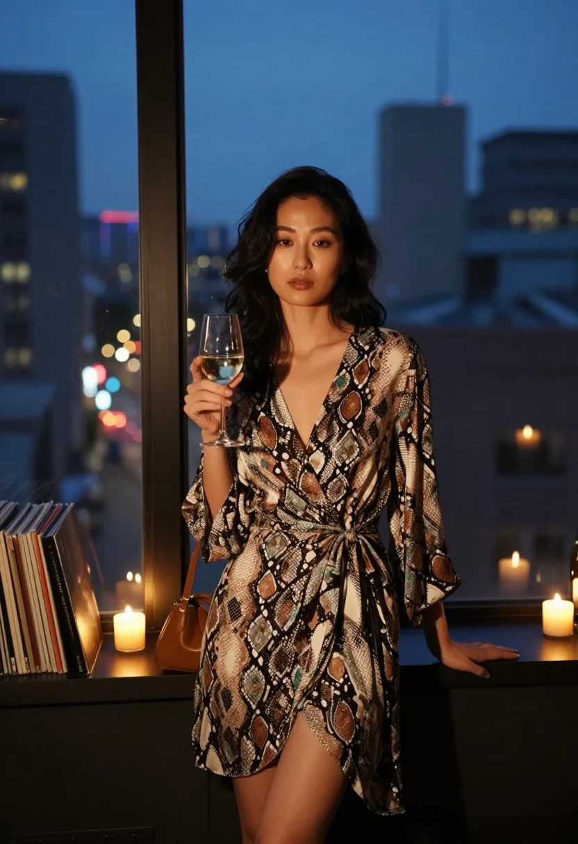AI dvf wrap sample — portrait of a woman, half-length portrait of a Japanese woma