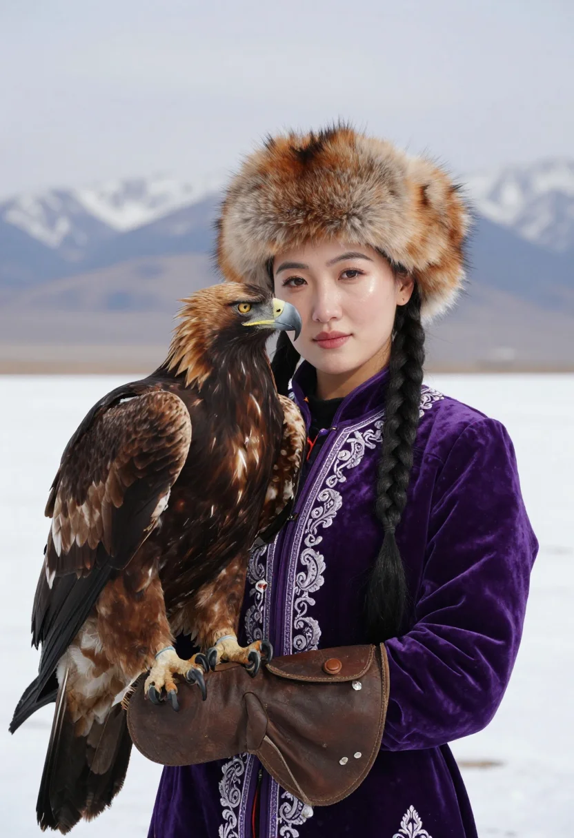 Example portrait from the AI Eagle Huntress — Free Preview, Train Once