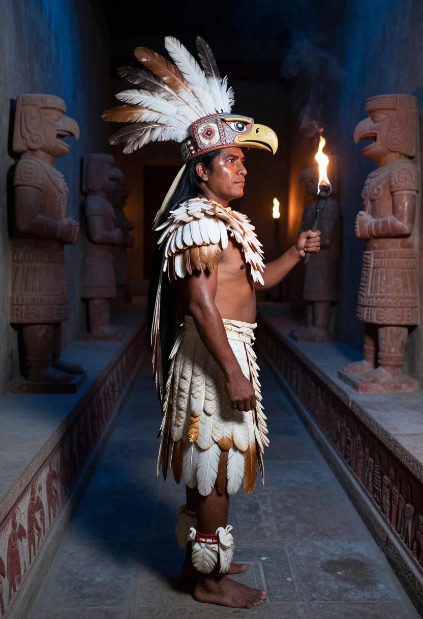 AI eagle knight sample — portrait of a man, full-length portrait of a Nahua man with