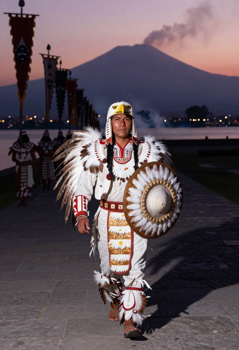 AI eagle knight sample — portrait of a man, full-length portrait of a Nahua man with