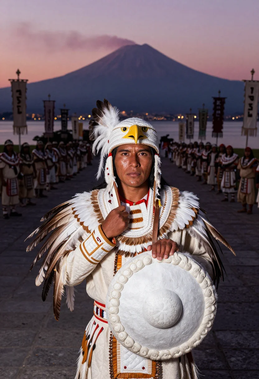 AI eagle knight sample — portrait of a man, chest-up portrait of a Nahua man with dee