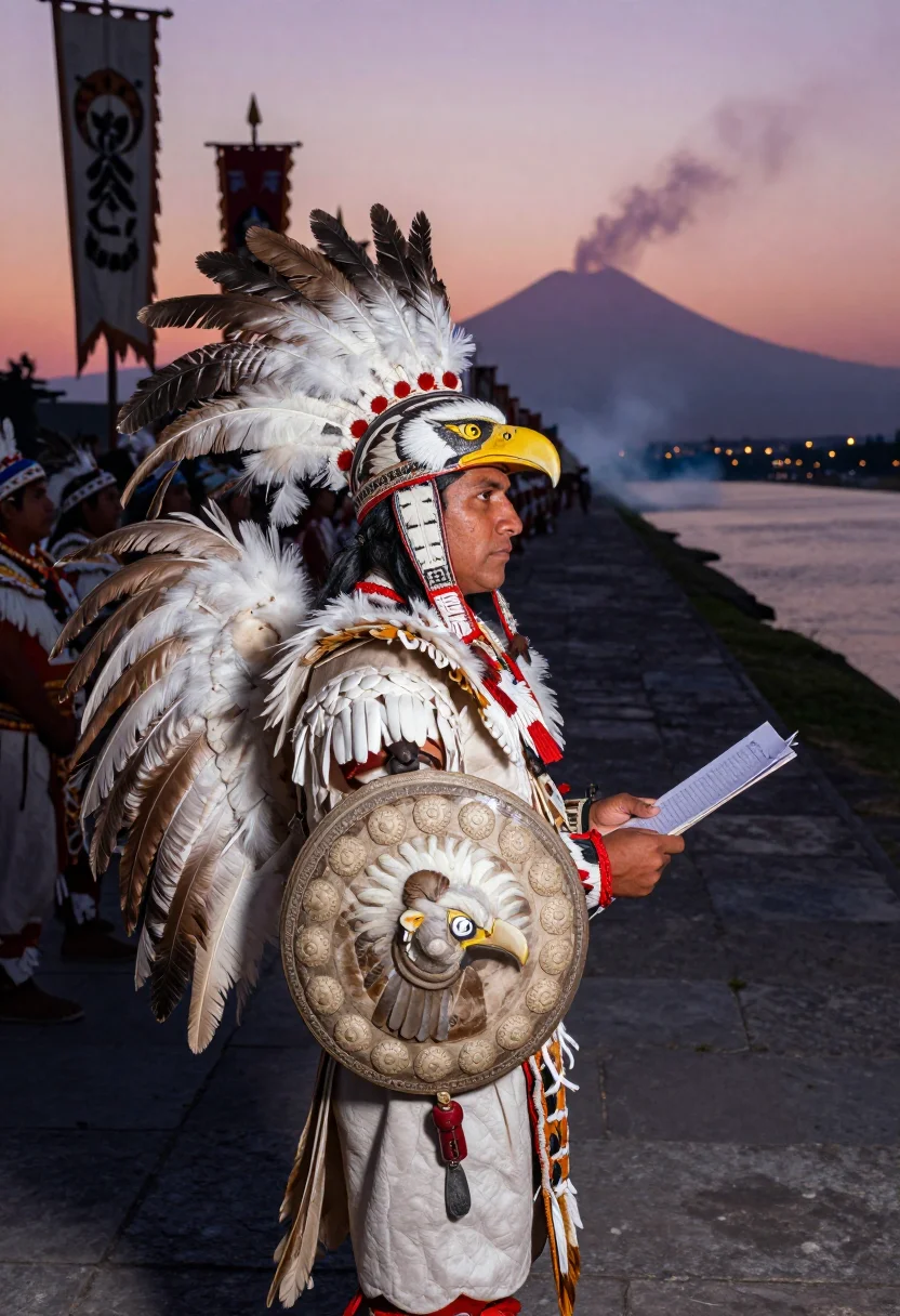 AI eagle knight sample — portrait of a man, half-length portrait of a Nahua man with