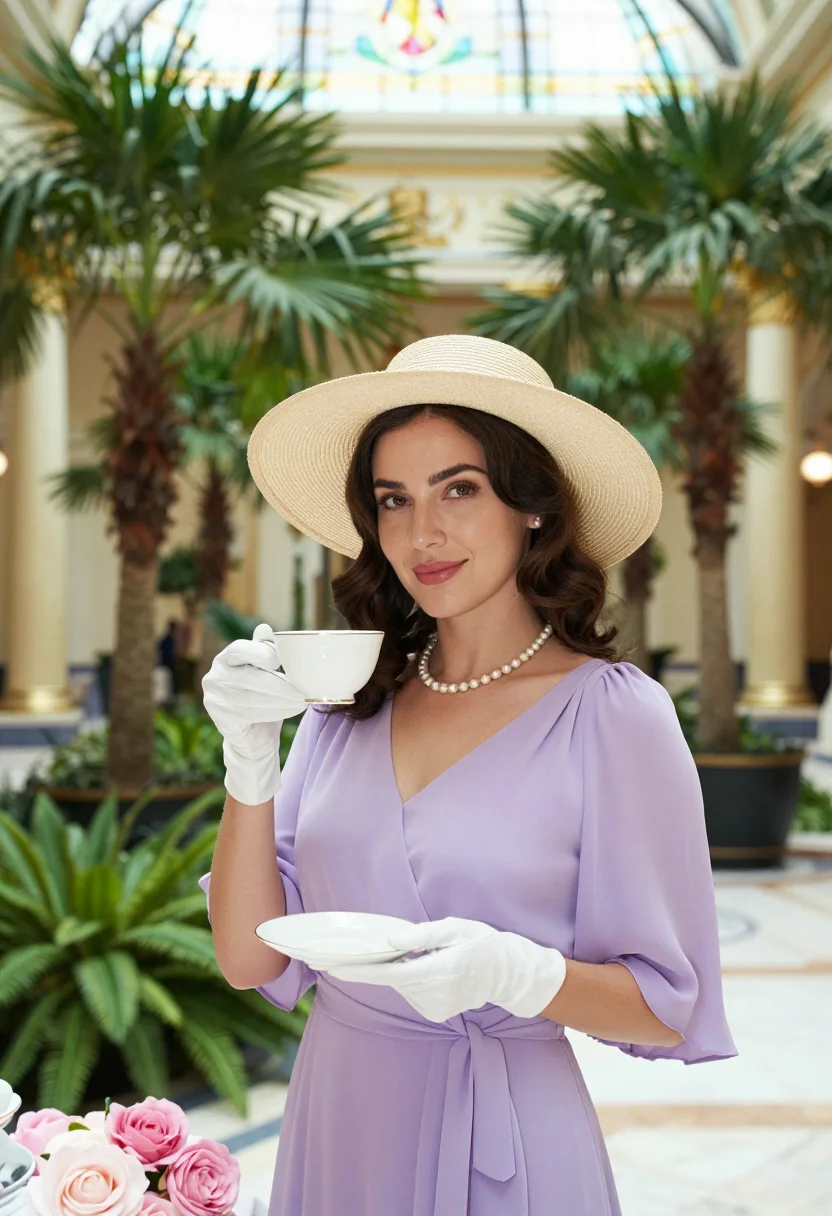 AI easter parade fifth avenue sample — portrait of a woman, in her late twenties, with warm fair sk