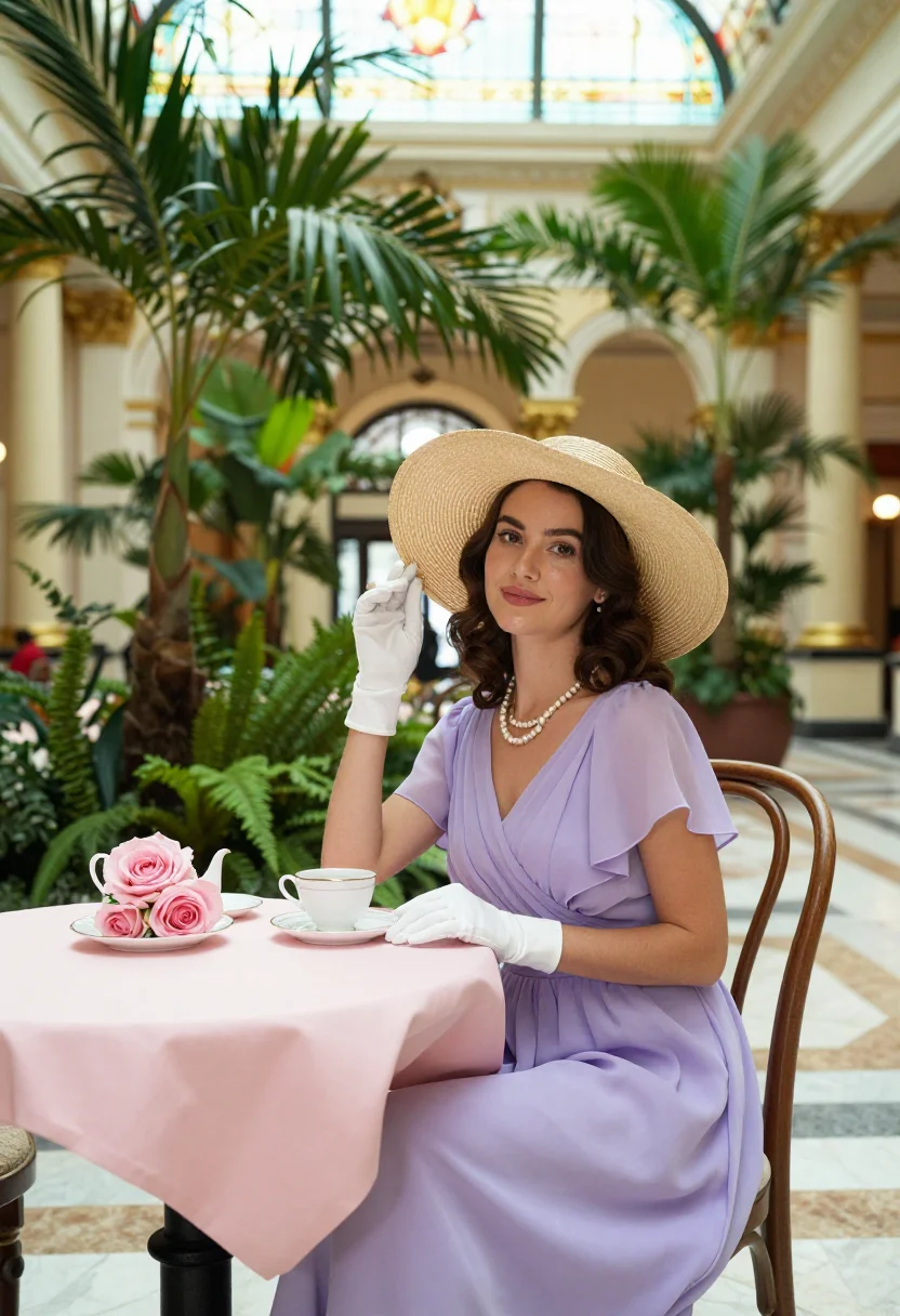 AI easter parade fifth avenue sample — portrait of a woman, in her late twenties, with warm fair sk