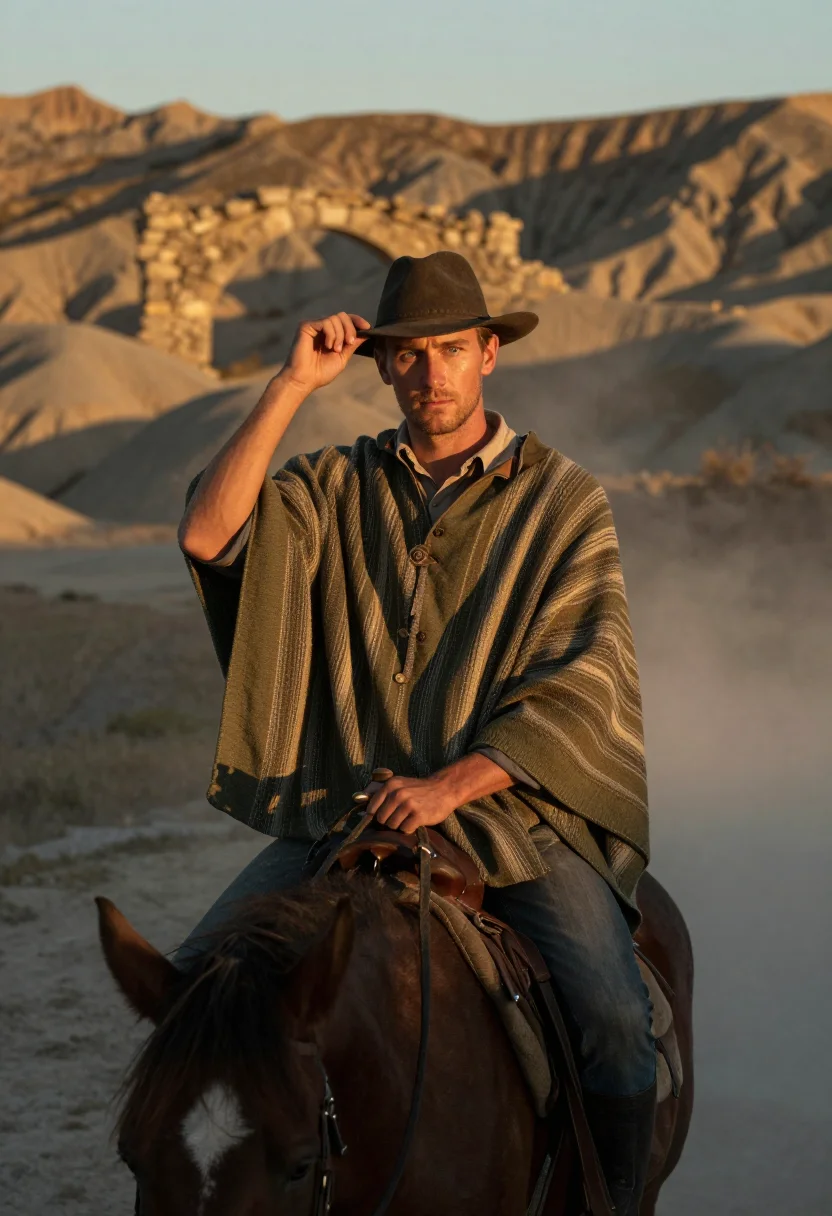 AI eastwood leone sample — portrait of a man, close half-length portrait of a Western-E