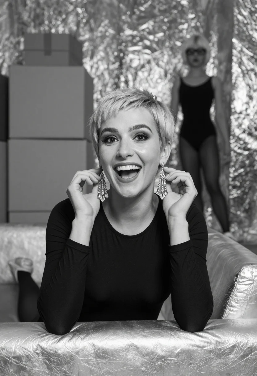 AI edie sedgwick sample — portrait of a woman, chest-up portrait of an American woman
