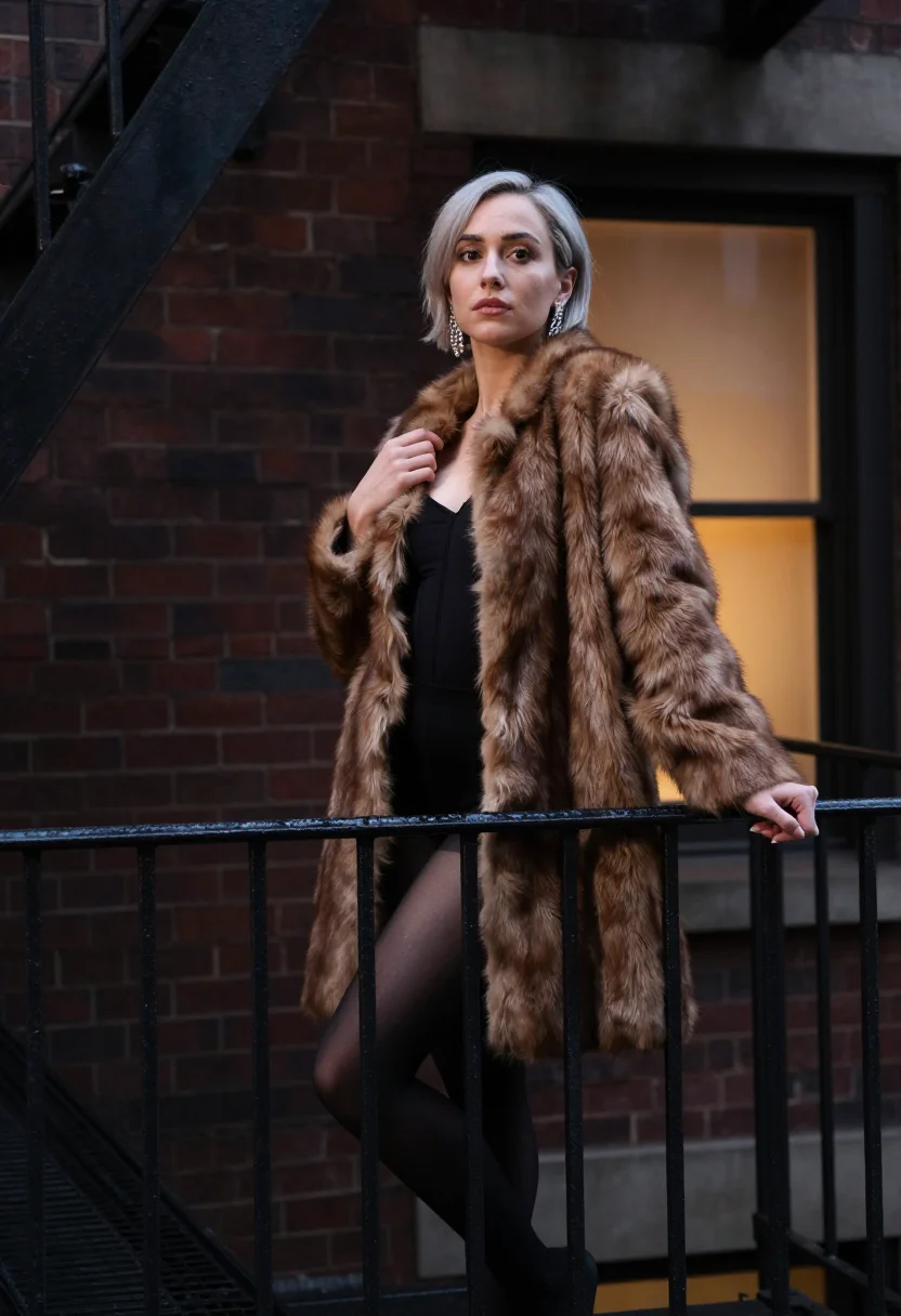 AI edie sedgwick sample — portrait of a woman, three-quarter-length over-the-shoulder