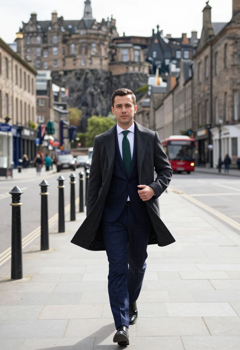 AI edinburgh charlotte square sample — portrait of a man, three-quarter-length portrait of a Wester