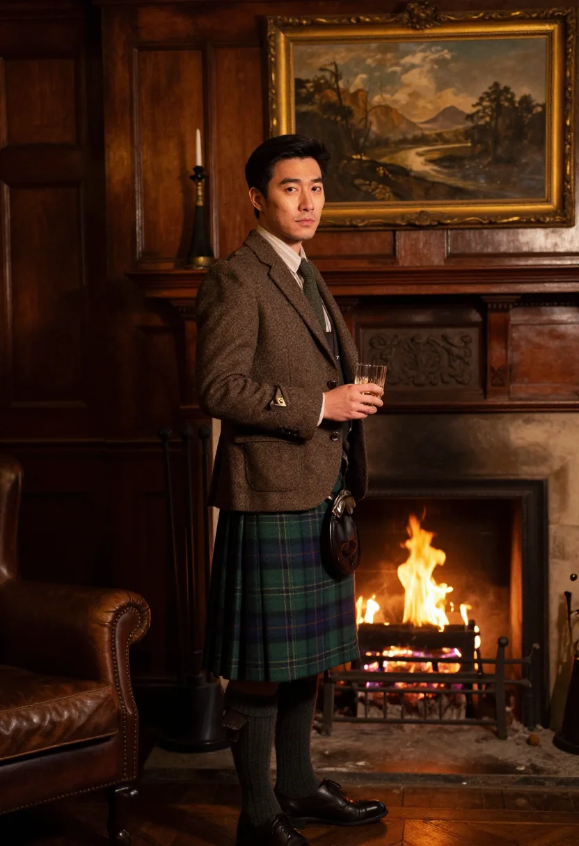 AI edinburgh charlotte square sample — portrait of a man, three-quarter-length portrait of an East-