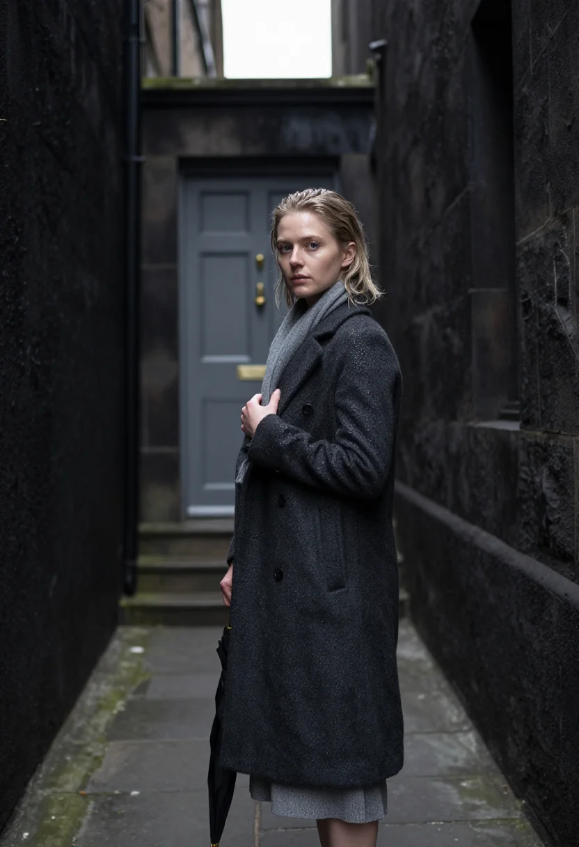 AI edinburgh grey sample — portrait of a woman, portrait of a woman in her mid-twenties