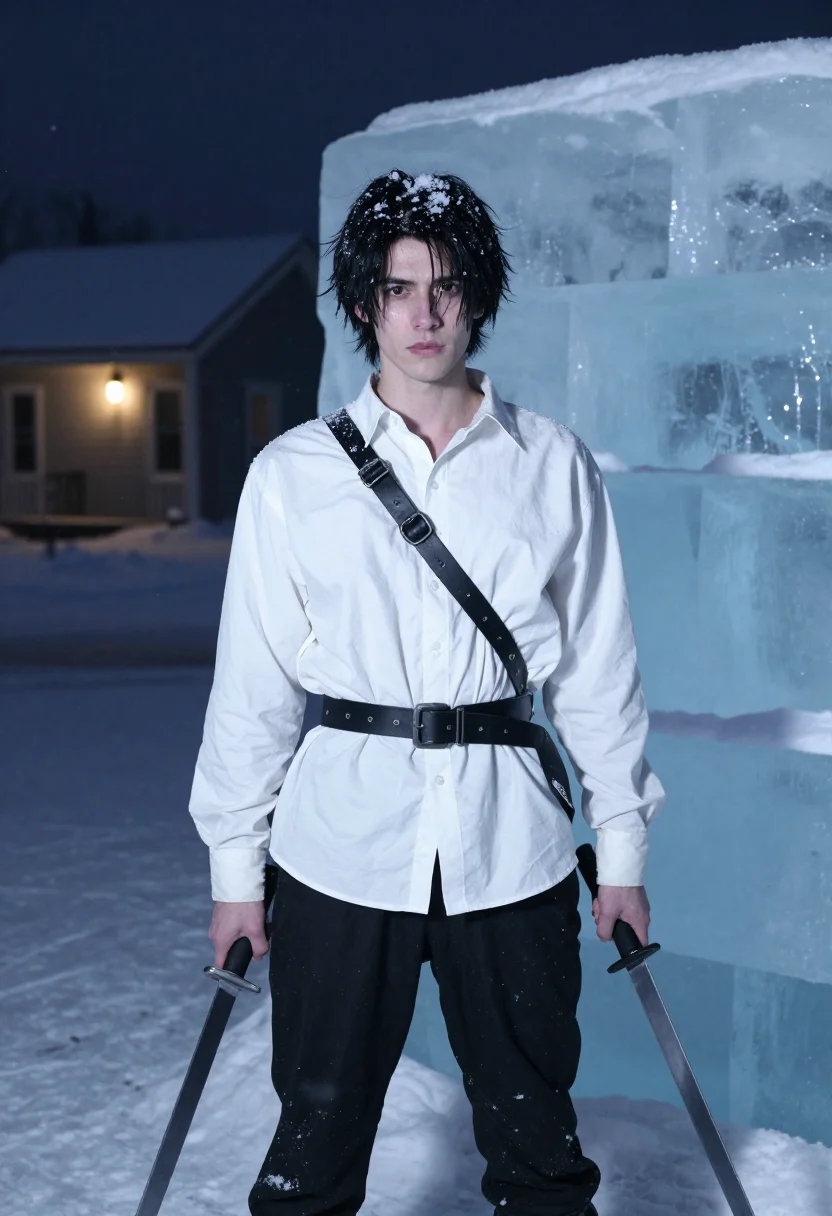 AI edward scissorhands sample — portrait of a man, three-quarter-length portrait of a Wester
