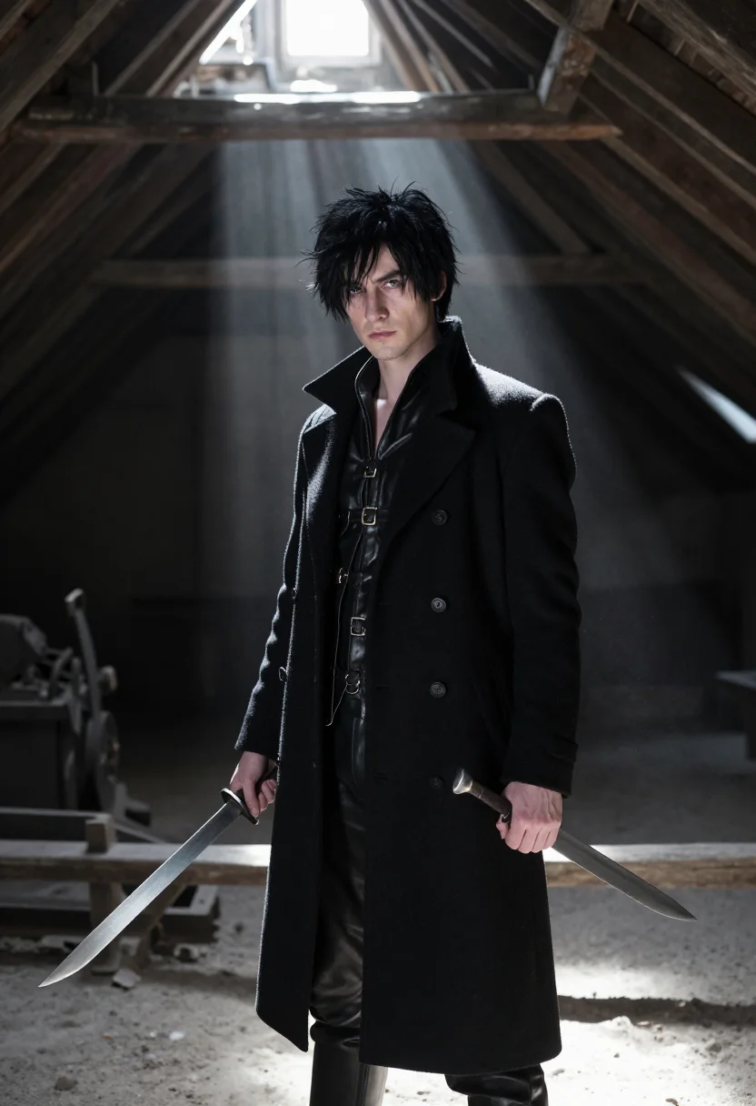 AI edward scissorhands sample — portrait of a man, three-quarter-length portrait of a Wester