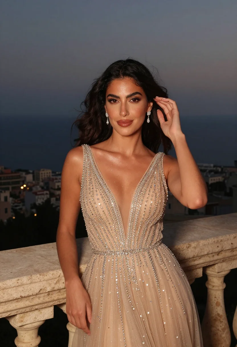 AI elie saab sample — portrait of a woman, chest-up portrait of a Lebanese woman i
