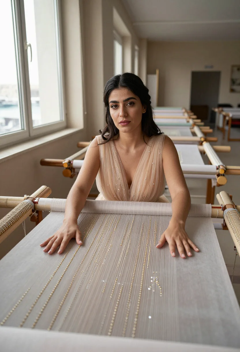 AI elie saab sample — portrait of a woman, half-length wide portrait of a Lebanese