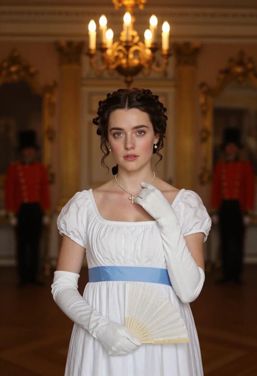 AI elizabeth bennet sample — portrait of a woman, chest-up portrait of a Western-European