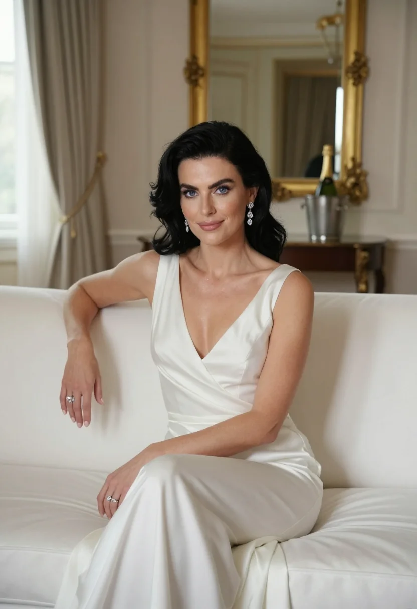 AI elizabeth taylor sample — portrait of a woman, three-quarter-length seated portrait of