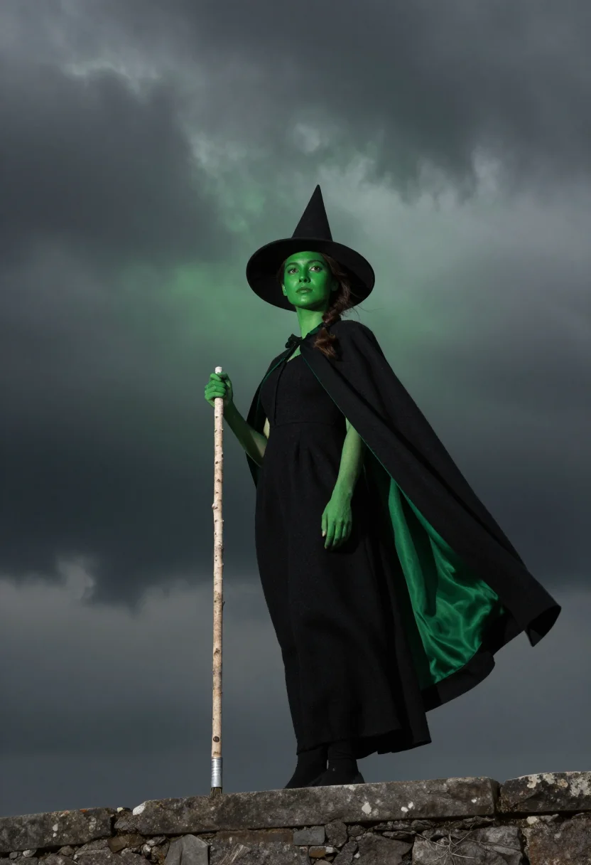 AI elphaba sample — portrait of a woman, three-quarter-length portrait of a woma