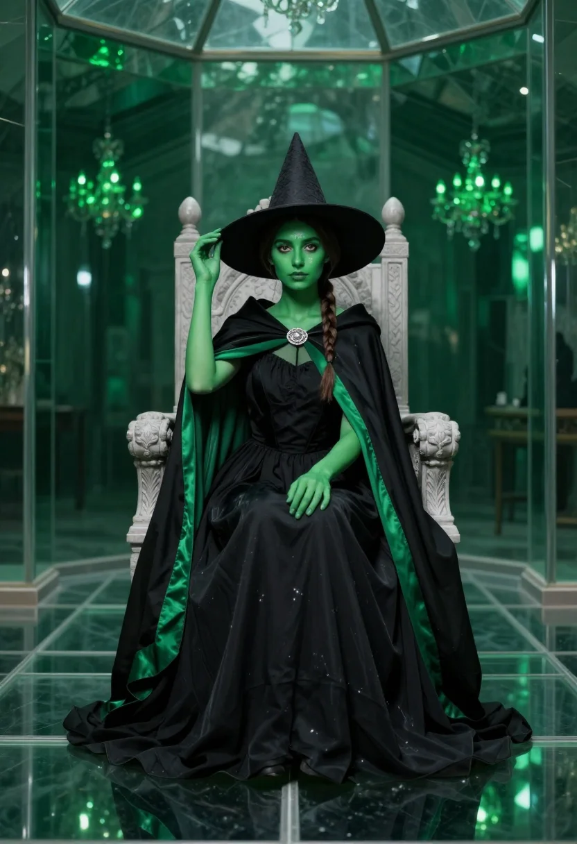 AI elphaba sample — portrait of a woman, full-length seated portrait of a woman