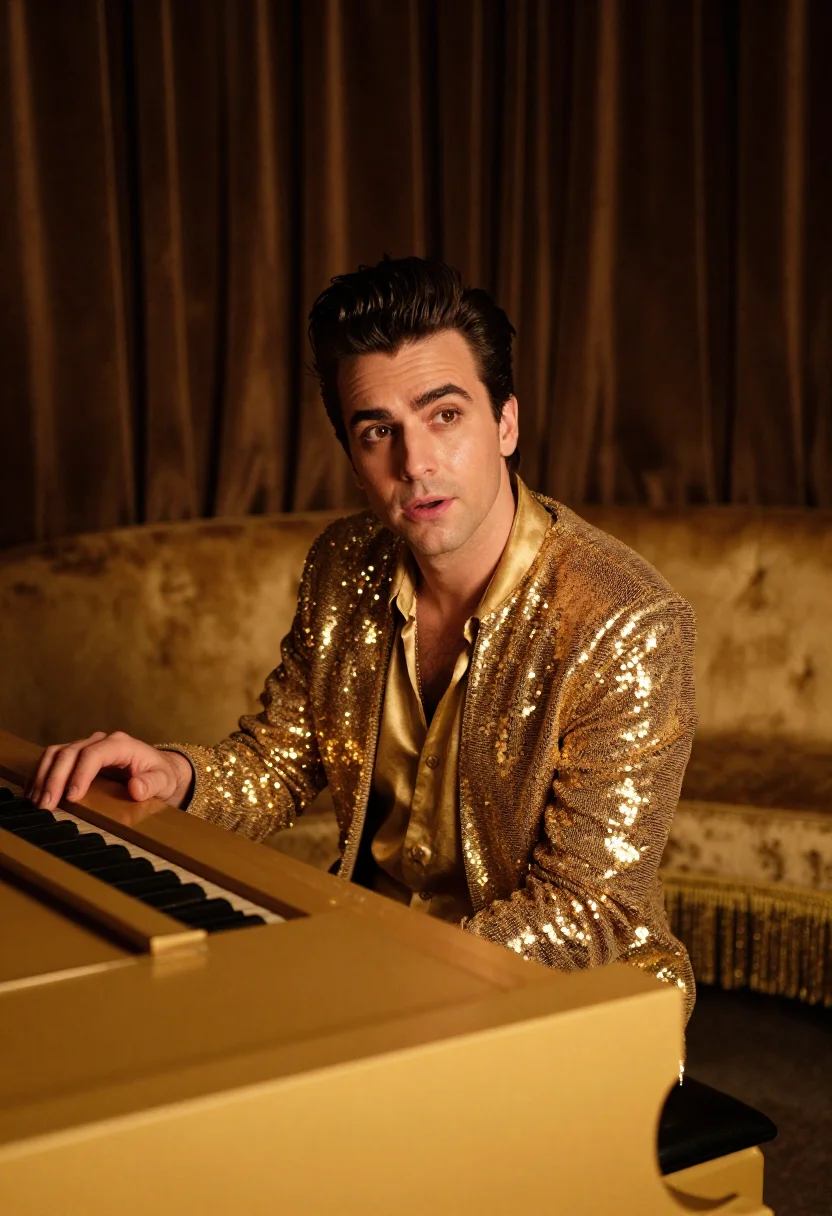AI elvis gold lame sample — portrait of a man, half-length portrait of a Western-Europea