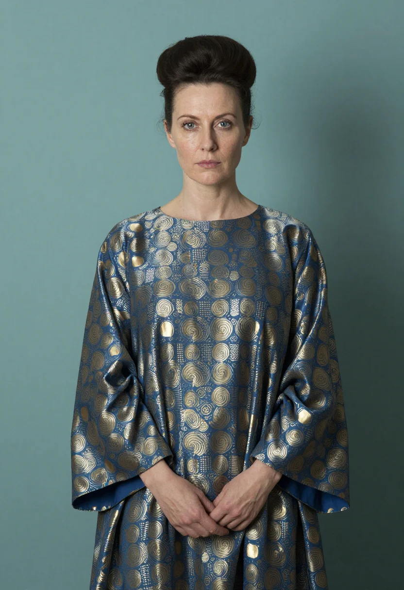 AI emilie floge sample — portrait of a woman, close half-length portrait of a Western