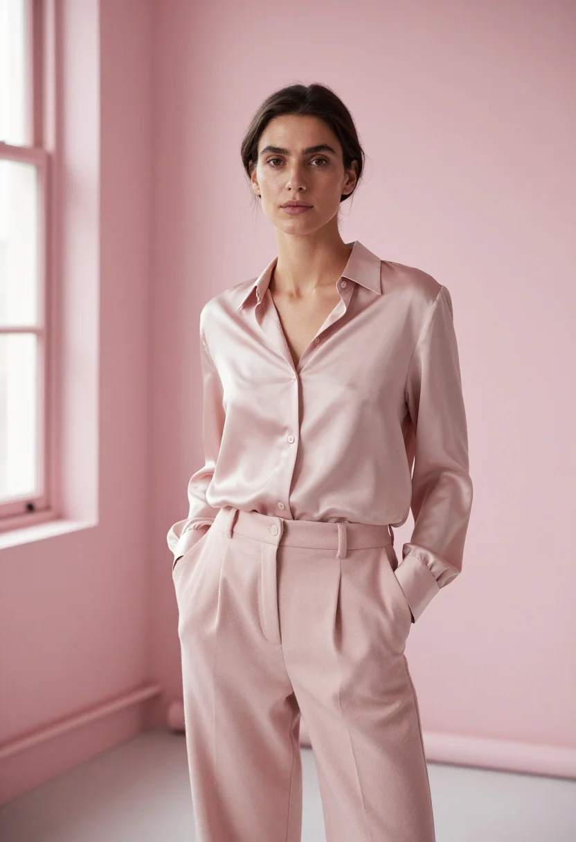 AI emily weiss glossier soho pink sample — portrait of a woman, a French woman in her late twenties wit