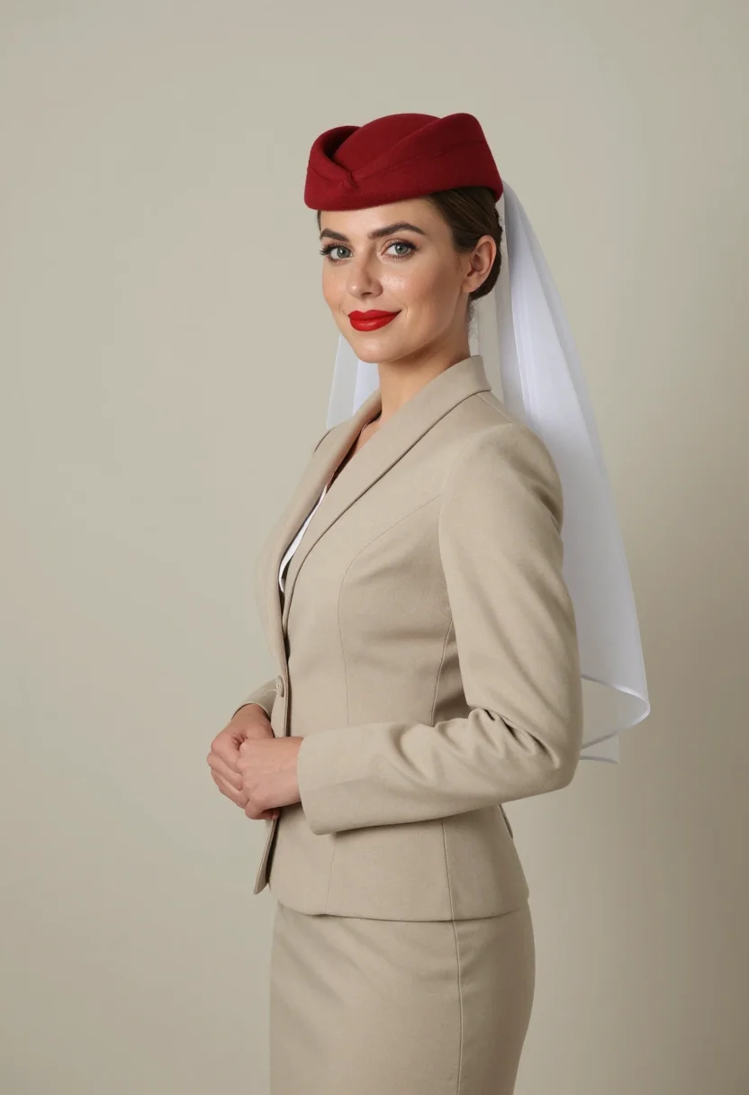 AI emirates crew sample — portrait of a woman, half-length portrait of a Western-Europ
