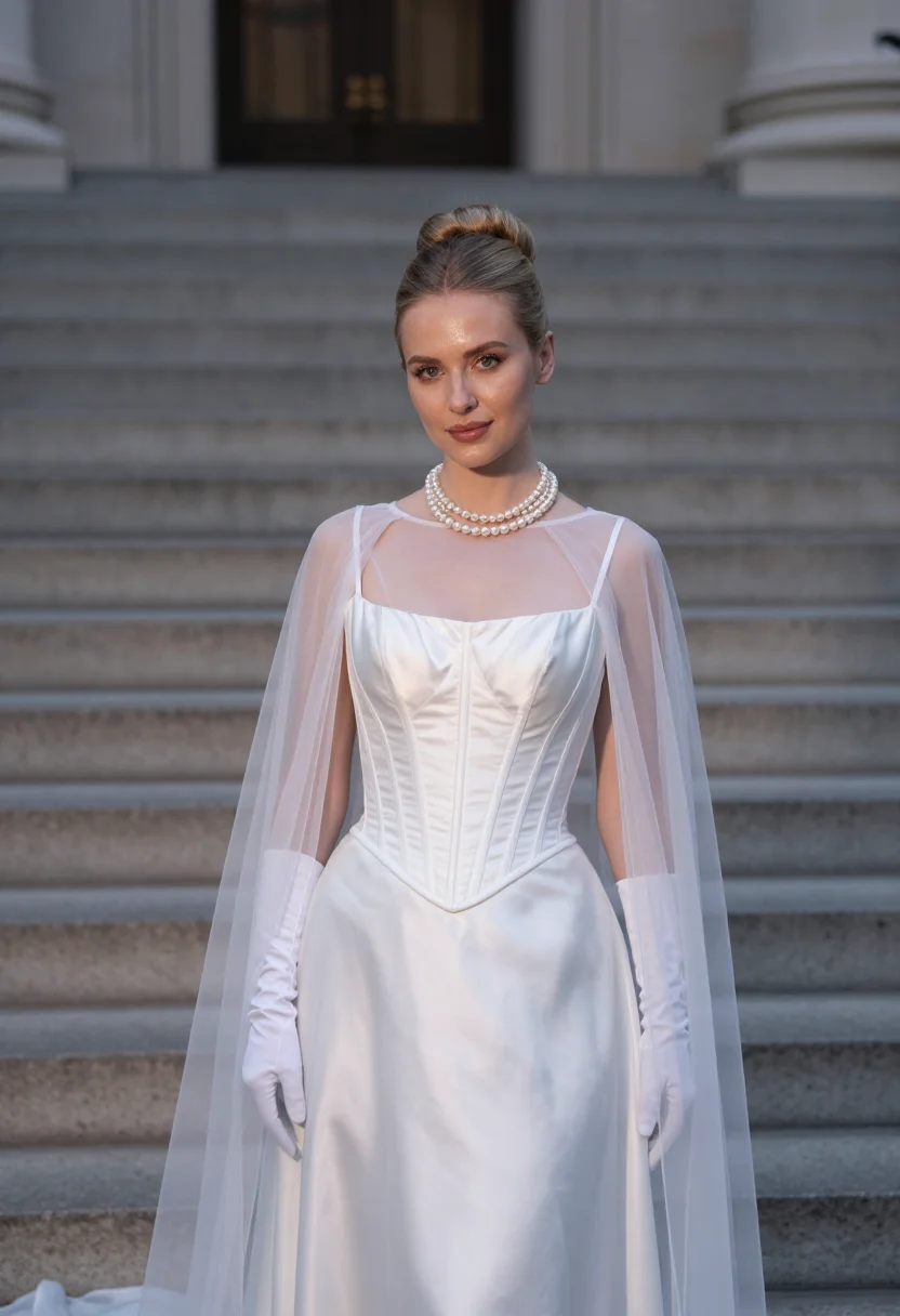 AI emma chamberlain met gala 2022 white sample — portrait of a woman, a Polish woman in her early twenties wi
