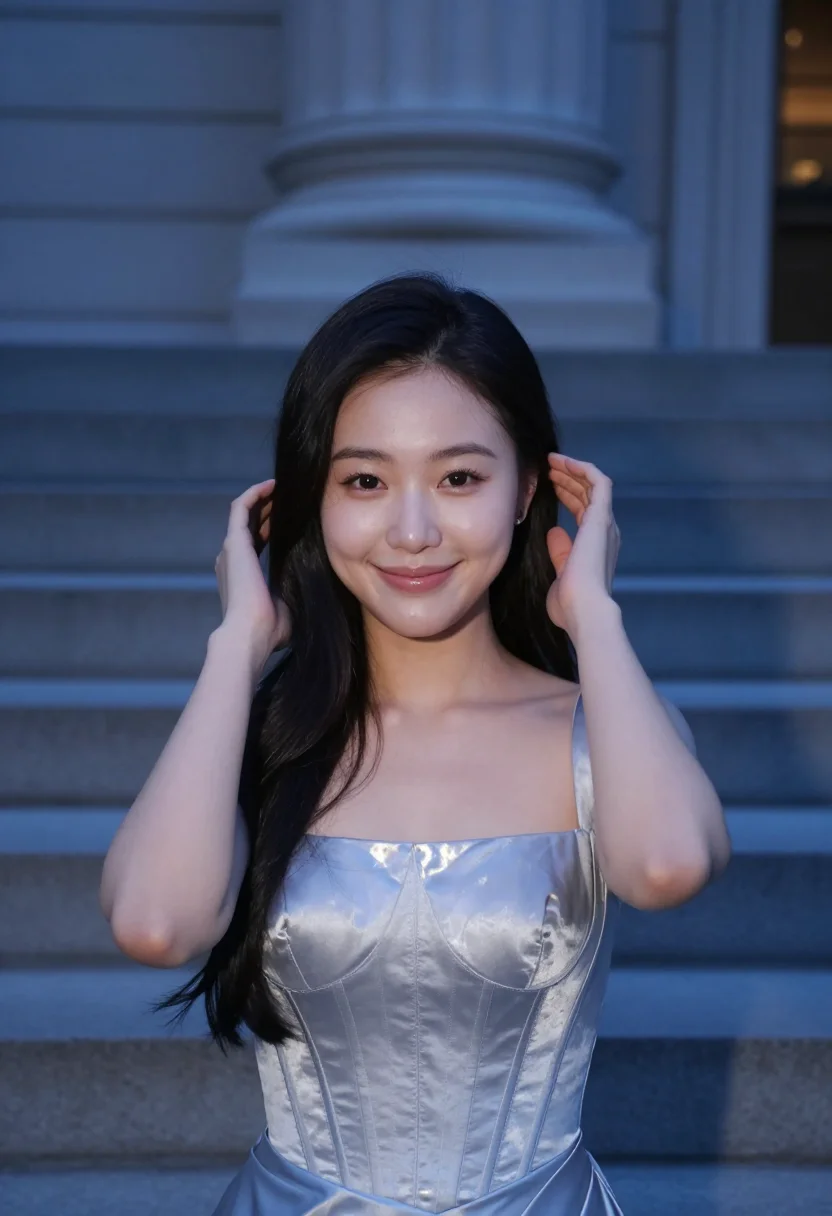 AI emma chamberlain met sample — portrait of a woman, framed as a close head-and-shoulders po